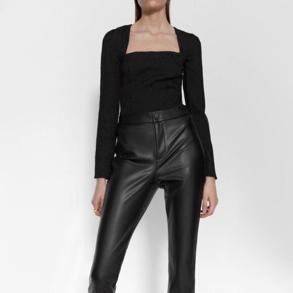 NWT Zara black structured textured square neck bodysuit, M - Picture 5 of 13